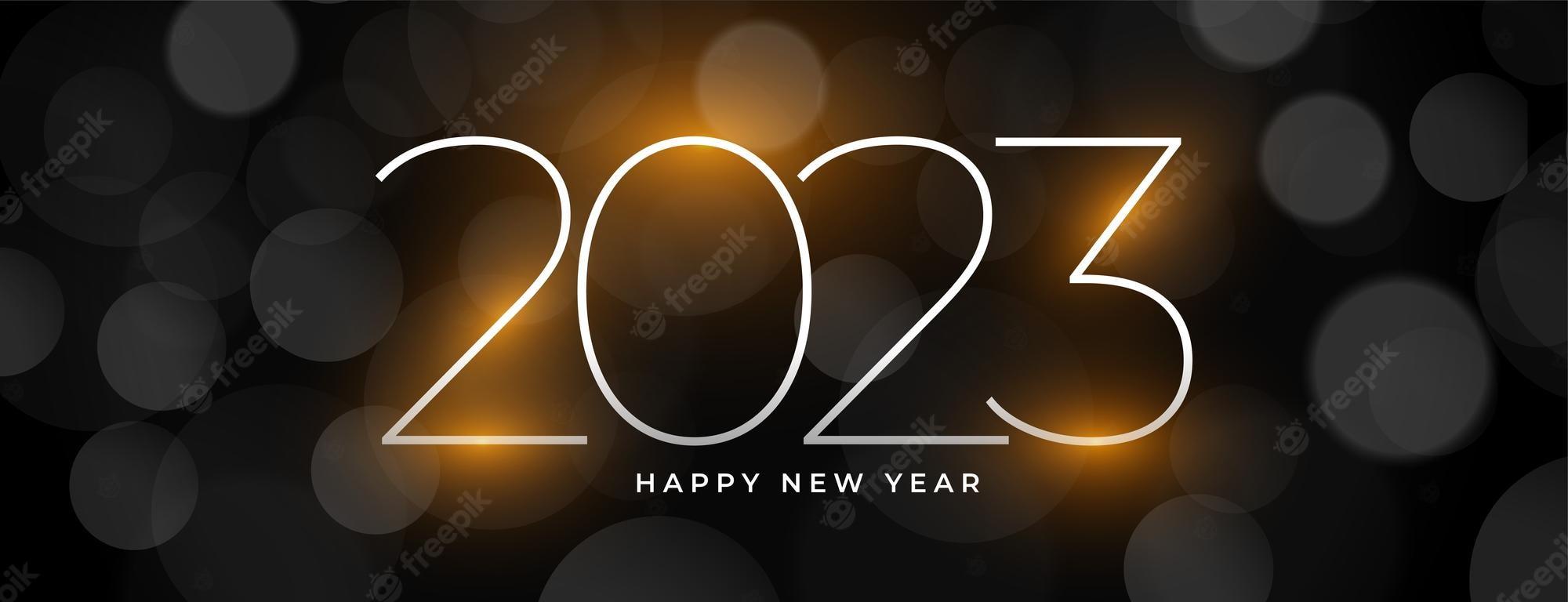 Vector Happy New Year Wallpaper With Bokeh Background