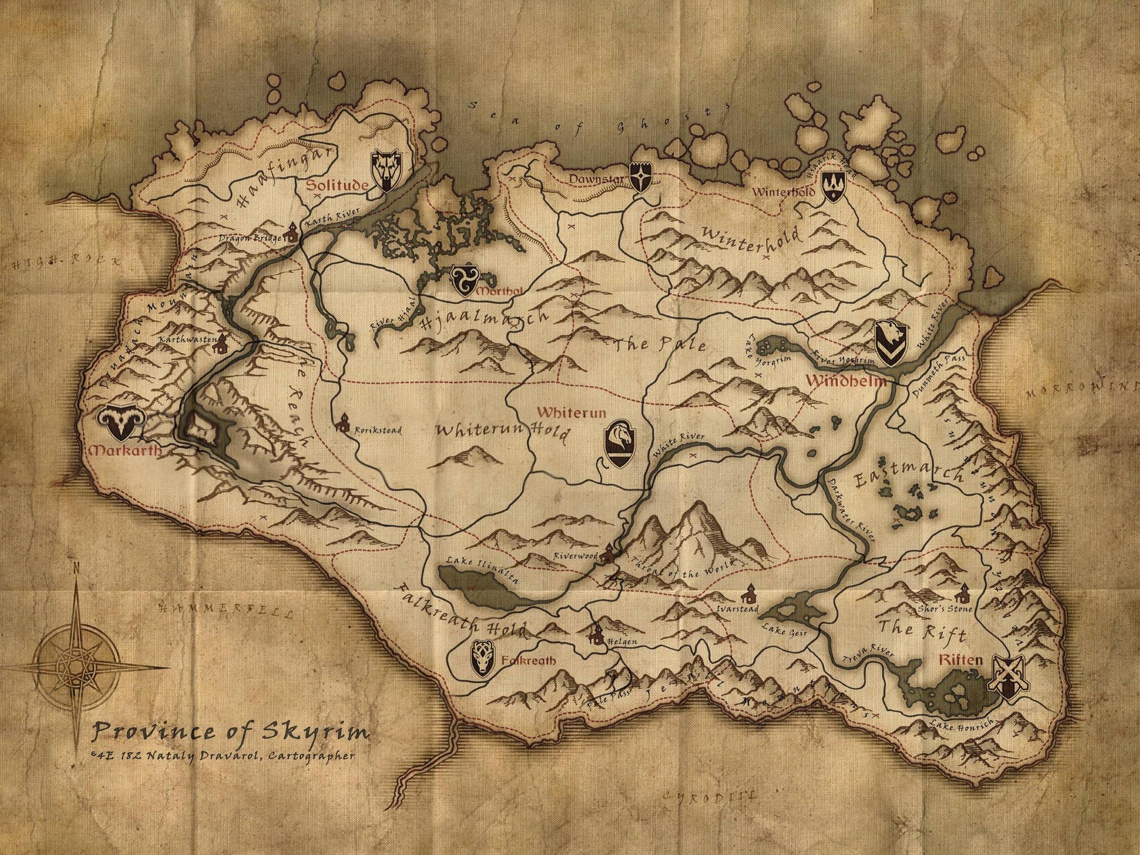 Skyrim Map Over Different Maps Of To Out Your Journey
