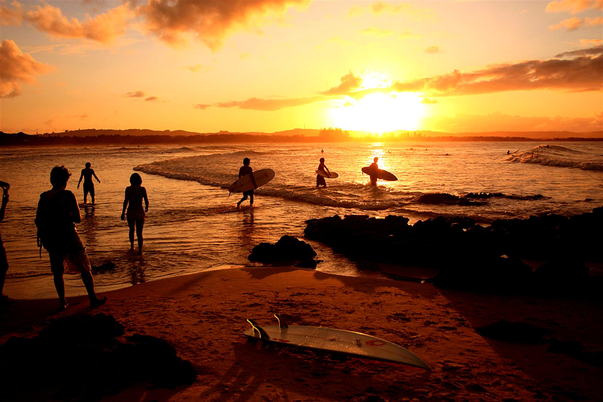 Sunset Beach Surfing Wallpaper At Wallpaperbro