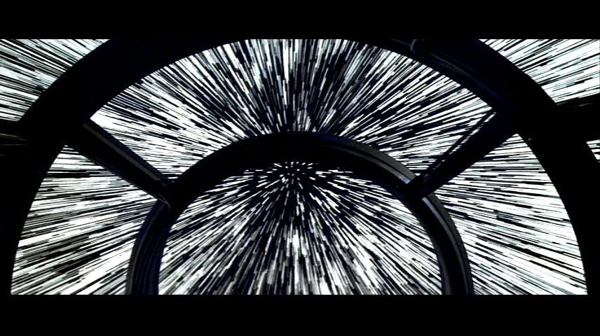 Inside the Millennium Falcon Blue shifted entry and exit starlines 856x480