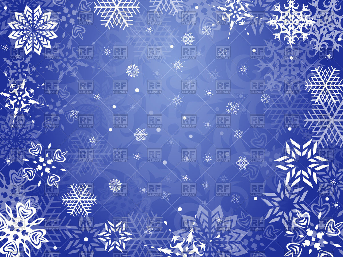 Snowflakes on blue background   Christmas background Vector Image
