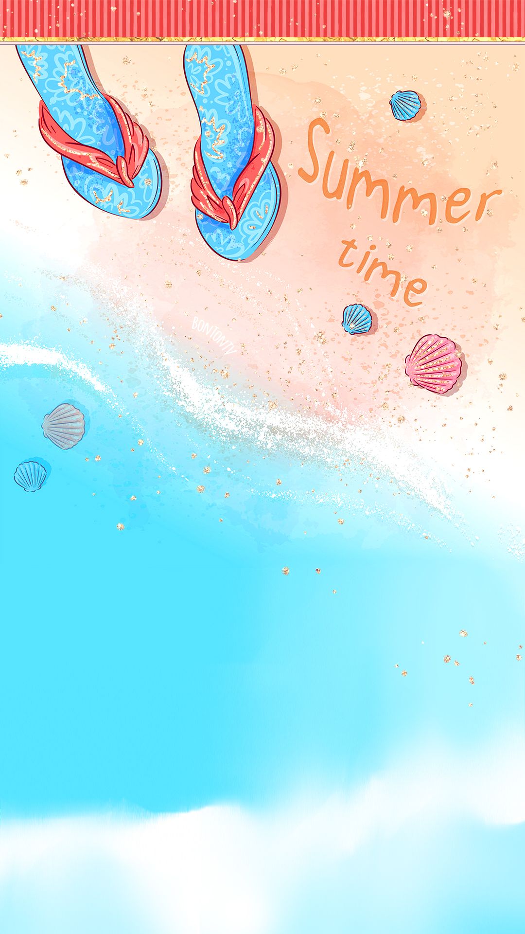 Phone Wallpaper HD Cute Glitter Summer Beach By Bonton Tv