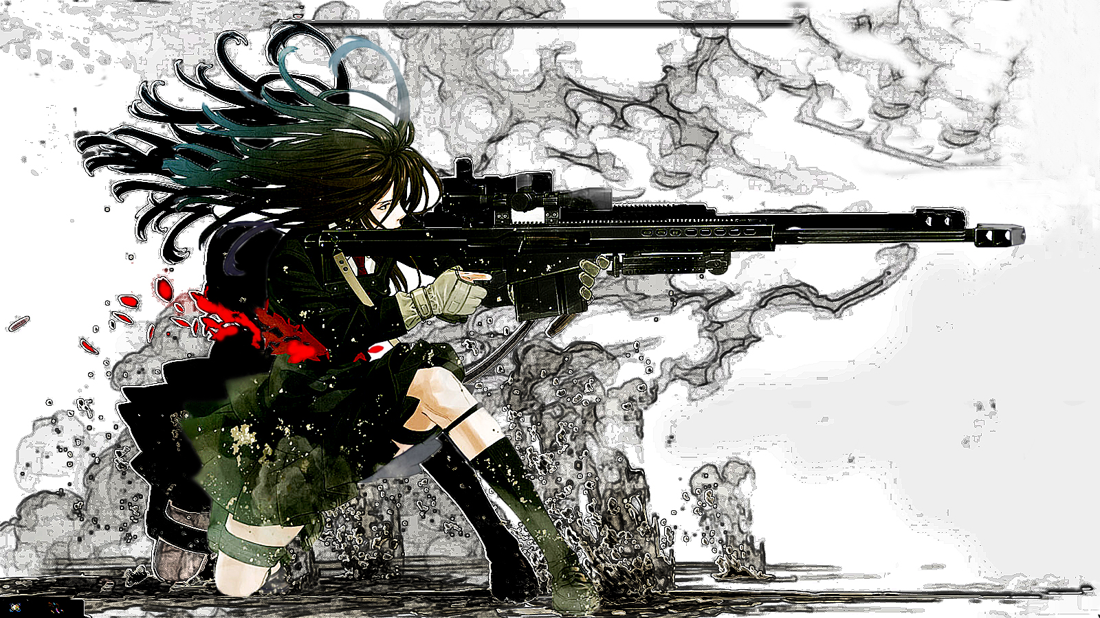 Shooting Gun Whats Her Name Manga Anime HD Wallpaper Of