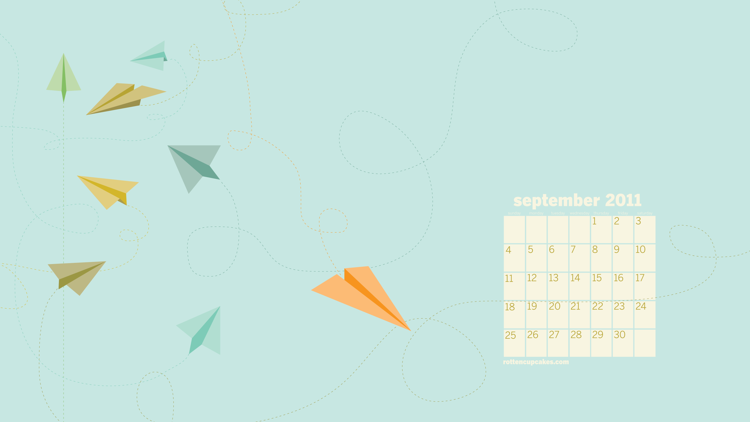 September Calendar Desktop iPhone Wallpaper Rottencupcakes