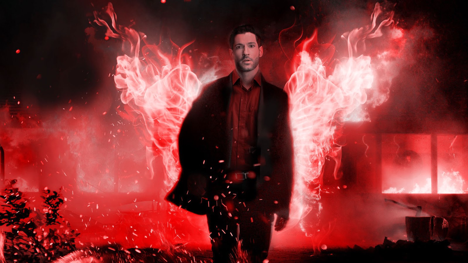 Lucifer Wallpaper Red Human Geological Phenomenon Darkness Font