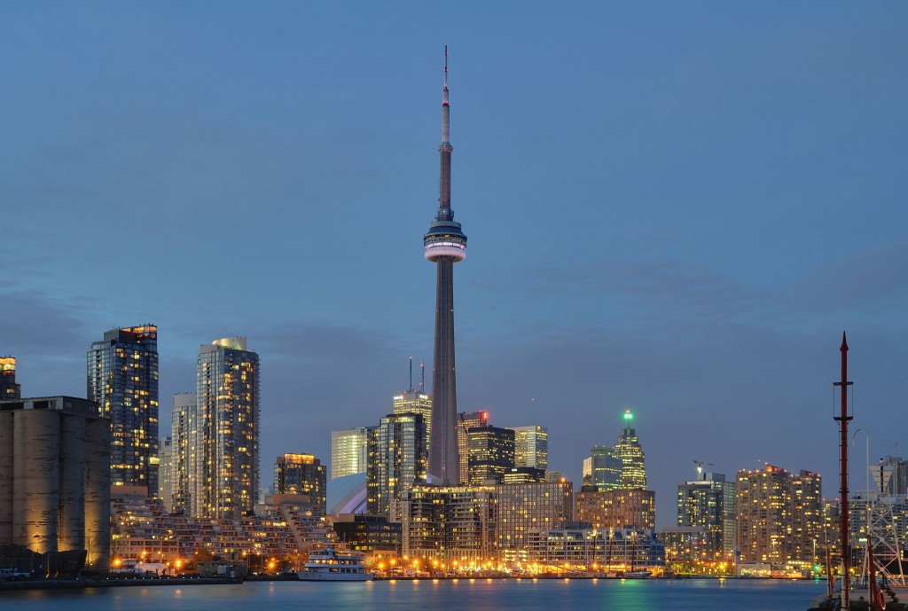 Toronto Skyline At Night 1920x1080p HD Architecture Travel Wallpaper