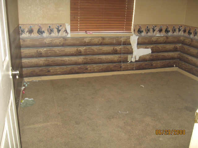 Log Cabin Wallpaper Cowboys Bedroom Tacky Bad Mls Photos Phoenix Ugly