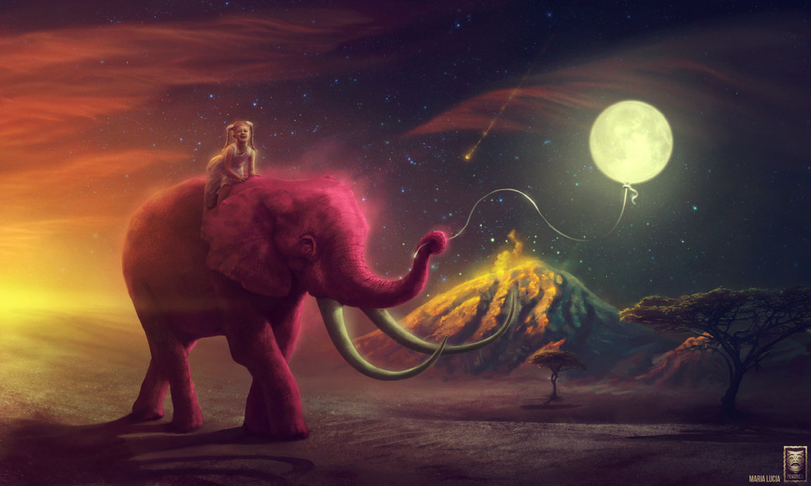 Elephant Traveler My Pink By Imaginateartwork