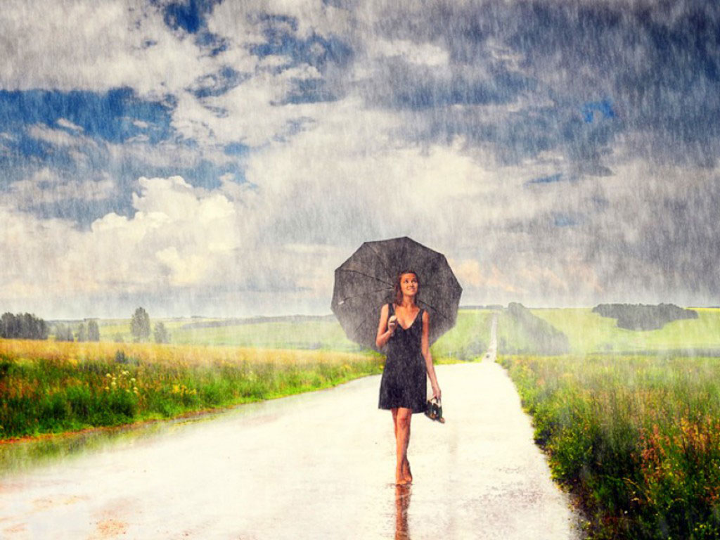 Girl Desktop Wallpaper Rain Image Jpg
