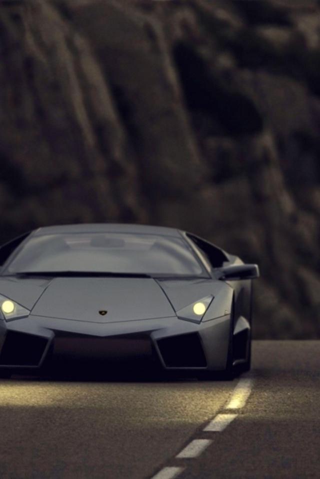 Black Lamborghini Reventon At Night iPhone