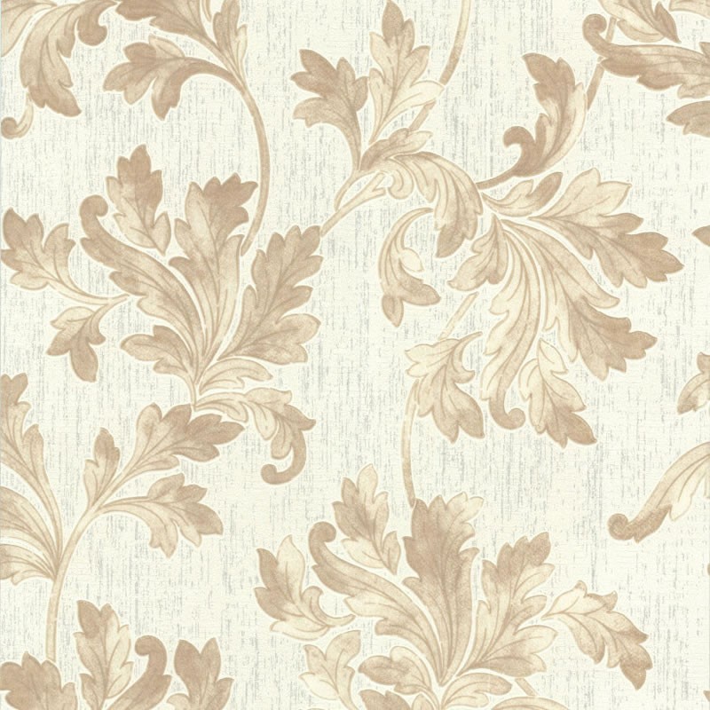 Acanthus White Beige Wallpaper Online