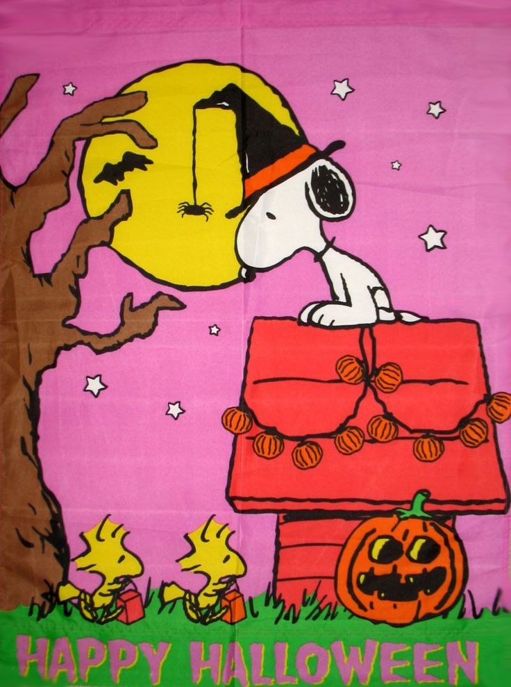 Happy Halloween Flag Snoopy Peanuts Gang Pinterest 736x989
