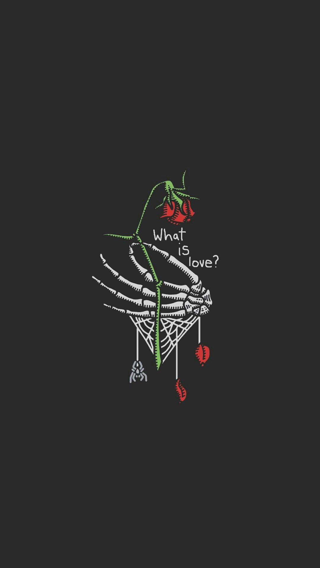 What Is Love Skeleton Hand And Roses Gothic Wallpaper Emo