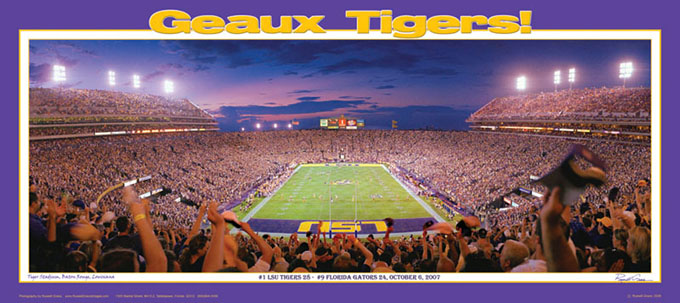 Lsu Tiger Stadium Geaux Tigers Panoramic Photo Poster