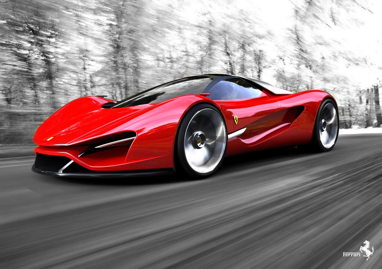 Wallpaper Red Cars Concept Ferrari Xezri Black