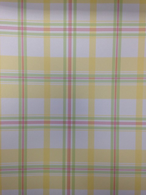 Red Yellow and Green Plaid Wallpaper   Traditional   Wallpaper
