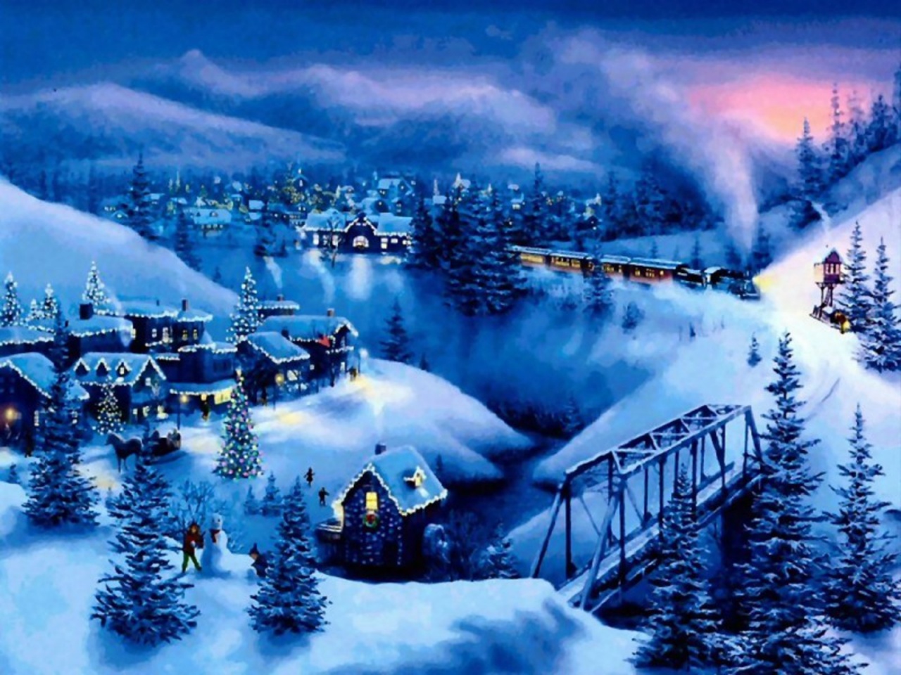 SW] Winter Train - Wallpaper - Apps on Galaxy Store | Christmas scenery,  Winter scenery, Cute christmas wallpaper