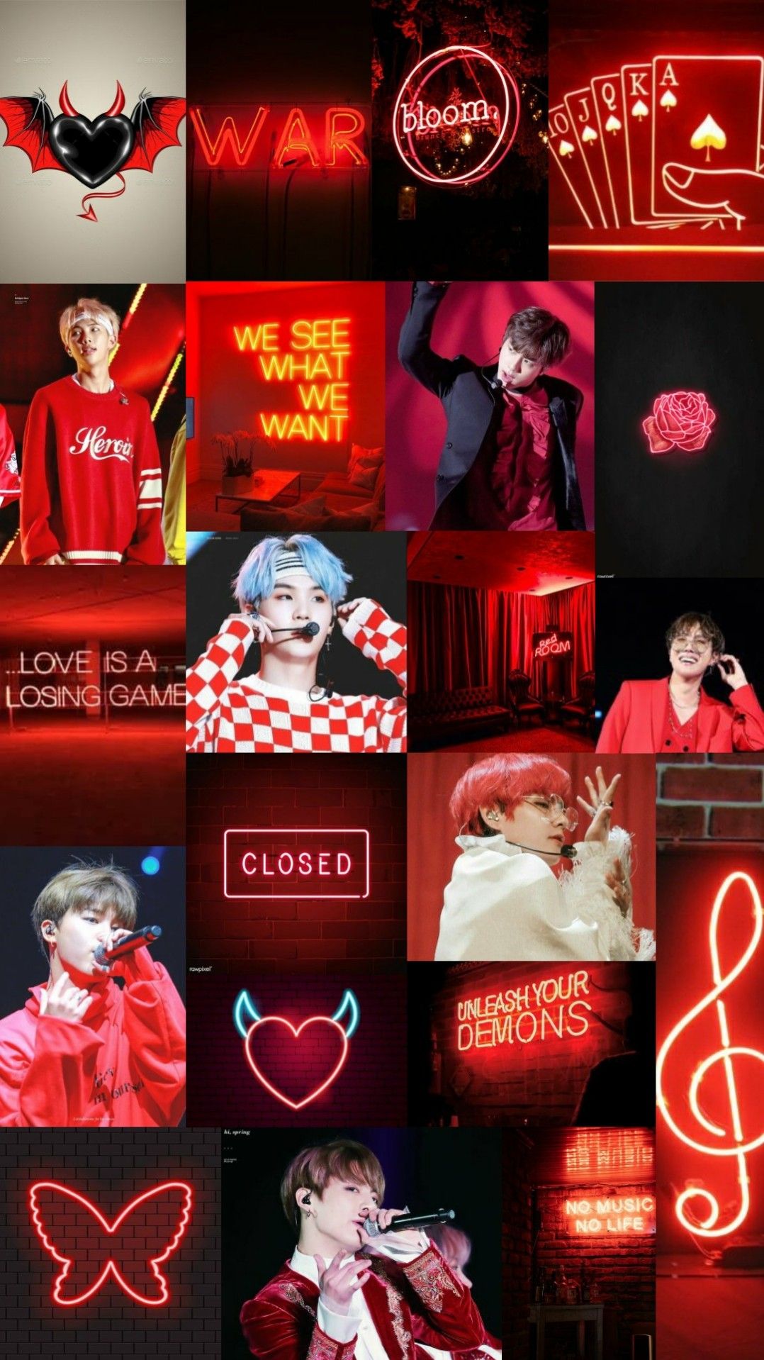 Red Neon Bts Wallpaper Gifts Wrapping Diy