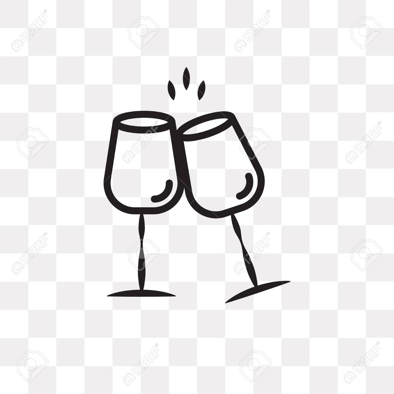 Wine Glass Vector Icon Isolated On Transparent Background