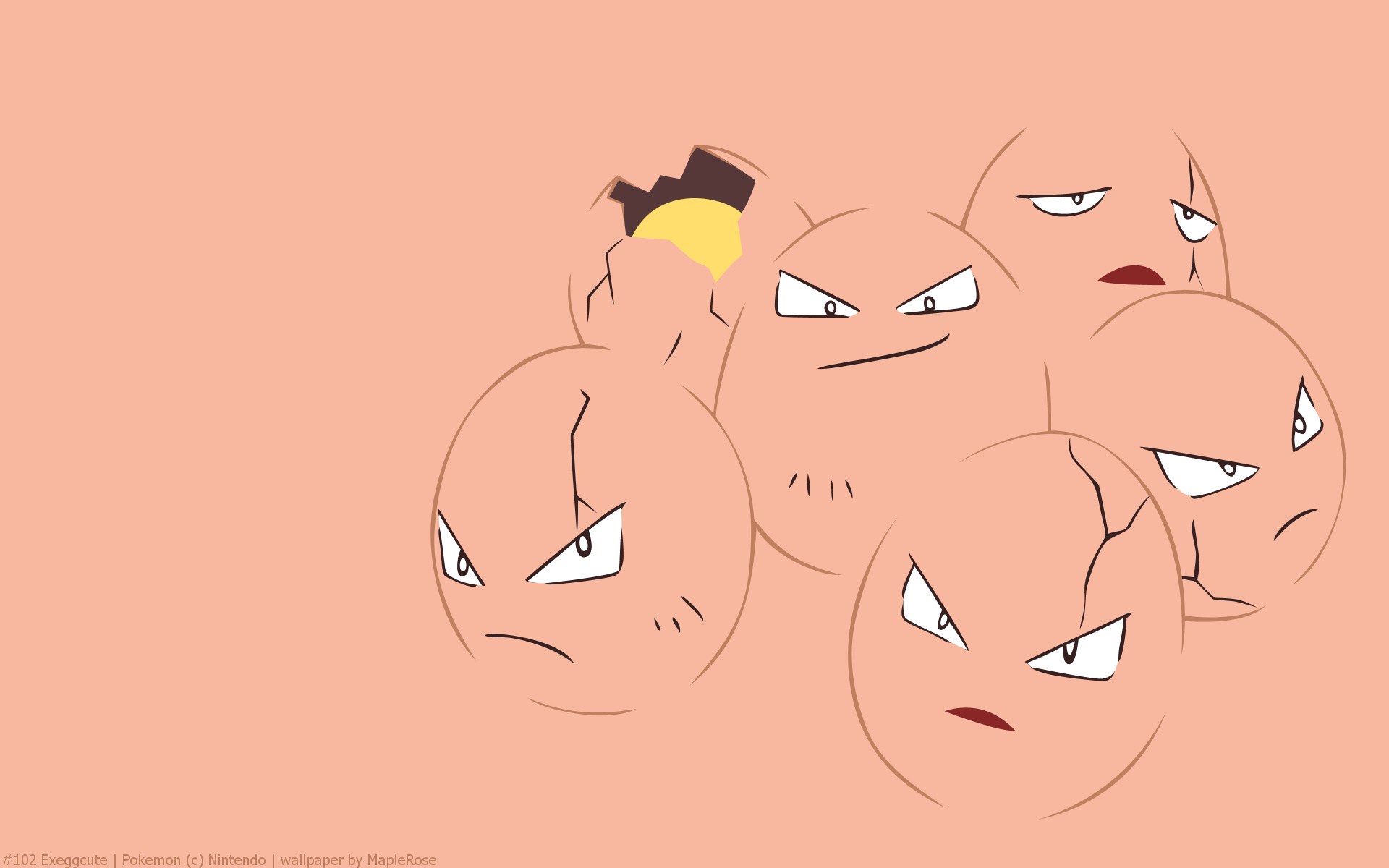 Exeggcute Minimal Pokemon Generation I HD Wallpaper