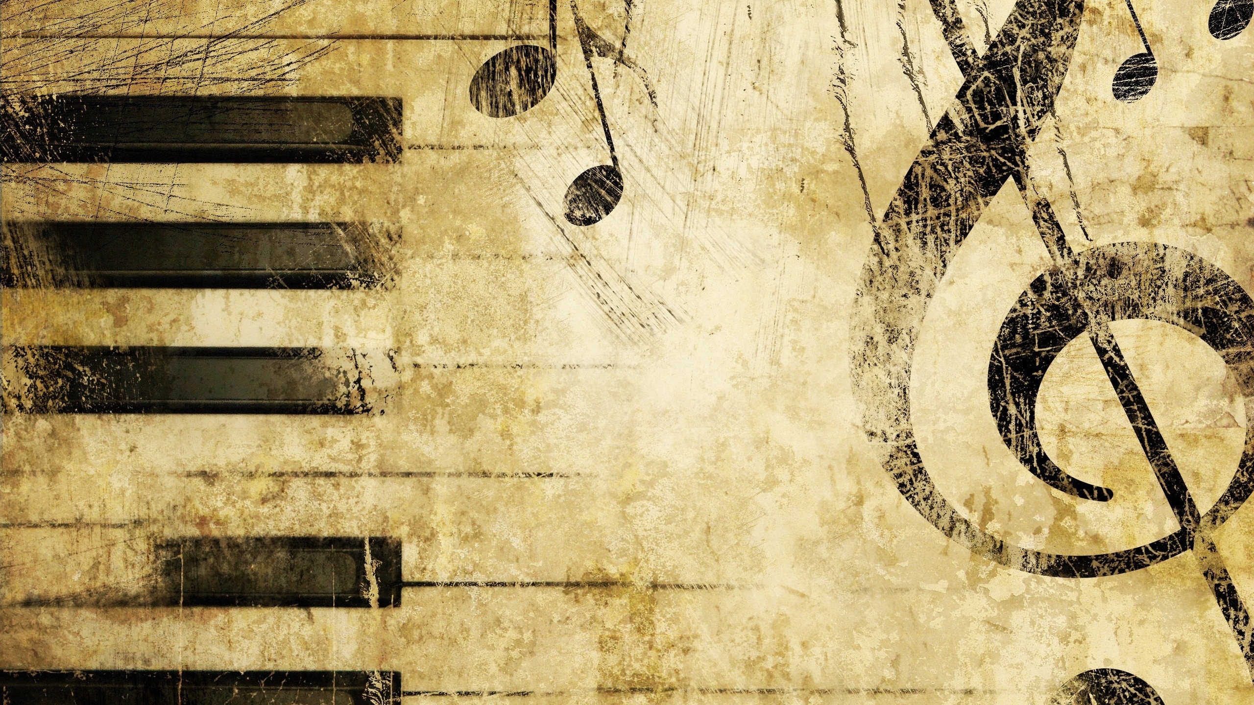 Wallpaper Keys Treble Clef Music Notes
