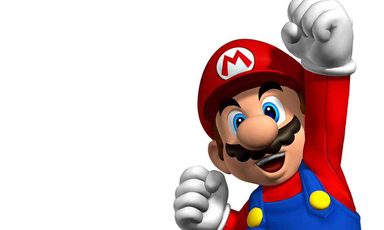 Супер Марио на белом фоне