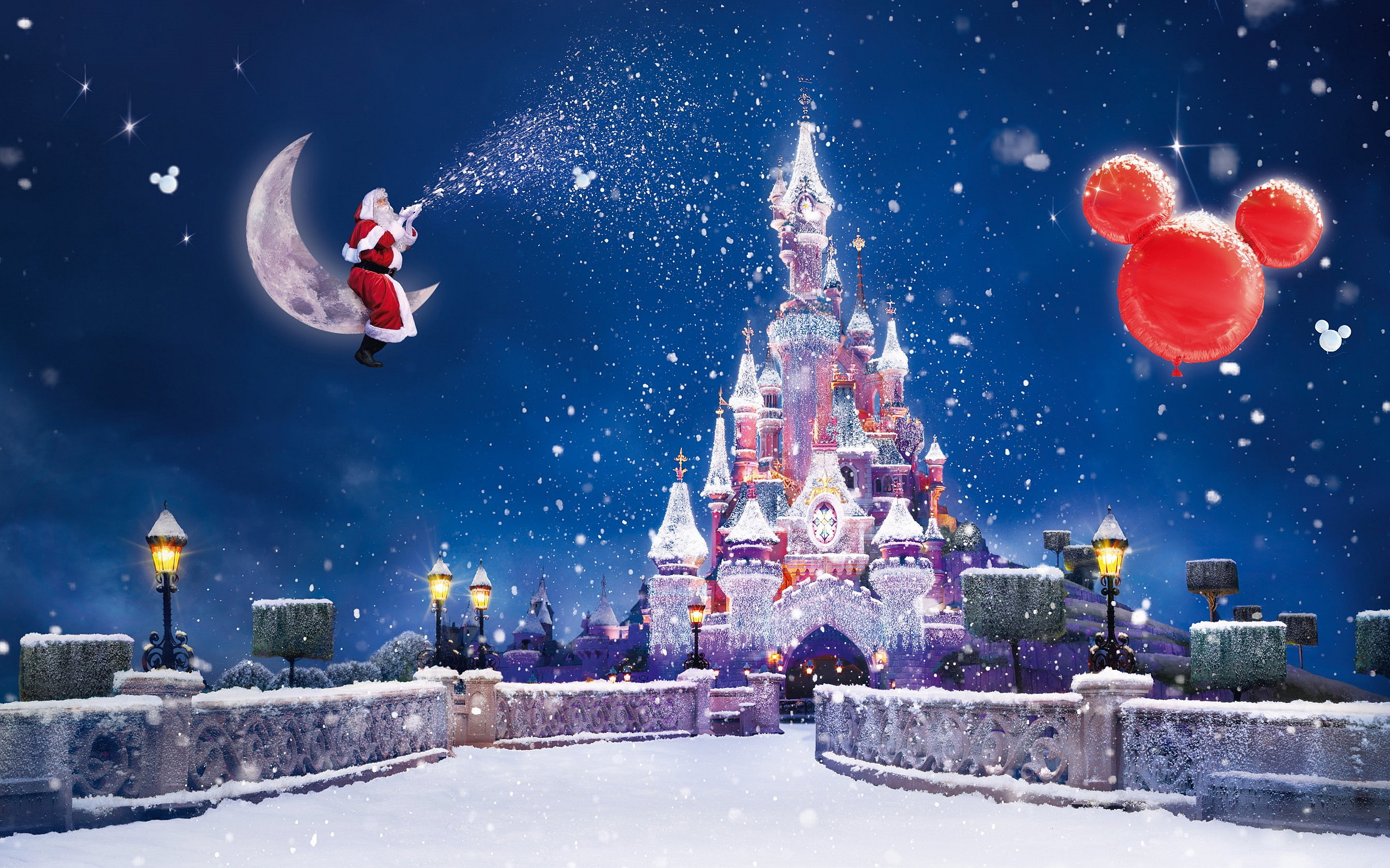 Beautiful Christmas Castle Puter Desktop Wallpaper