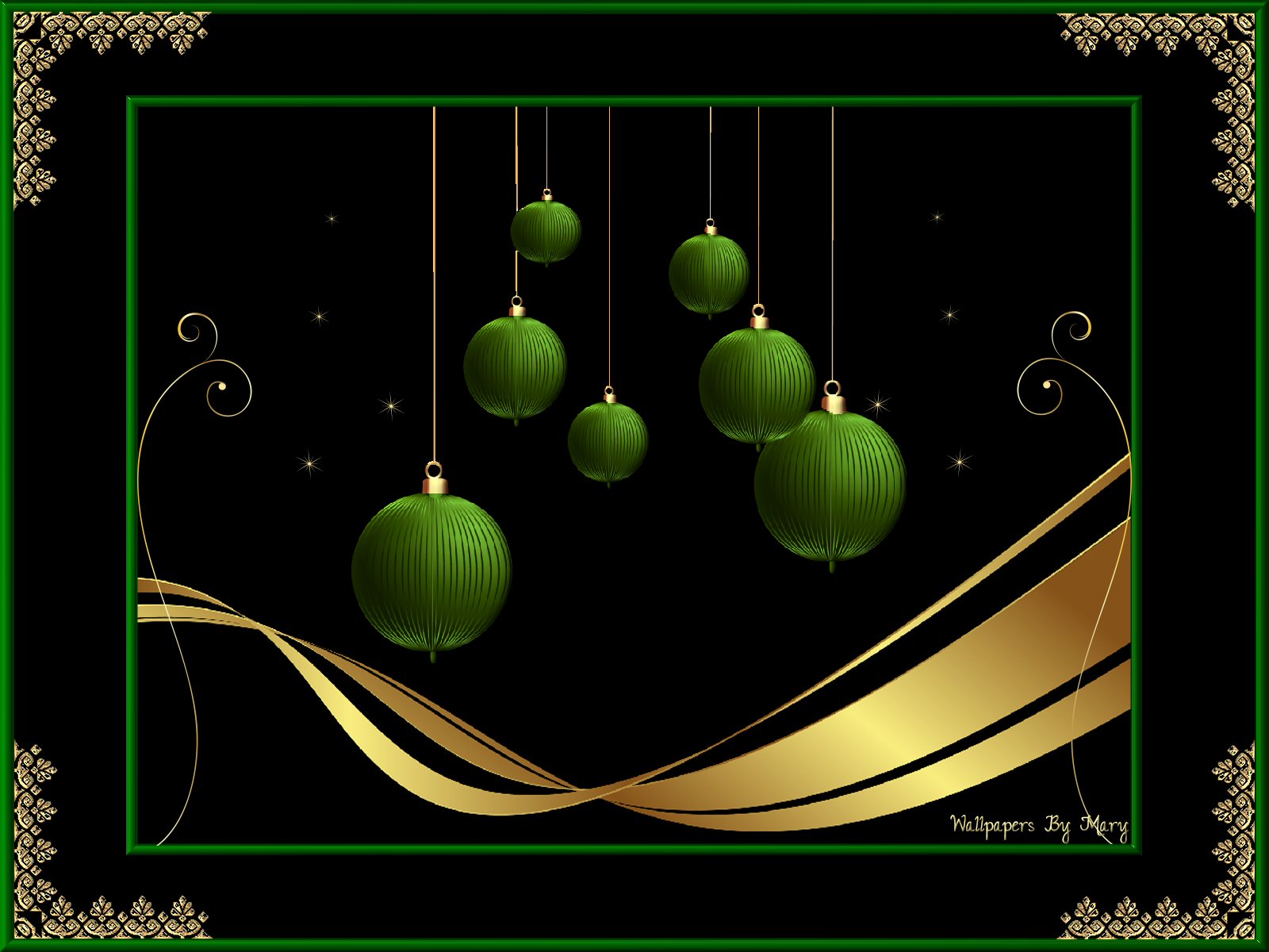 Green And Gold Christmas Wallpaper