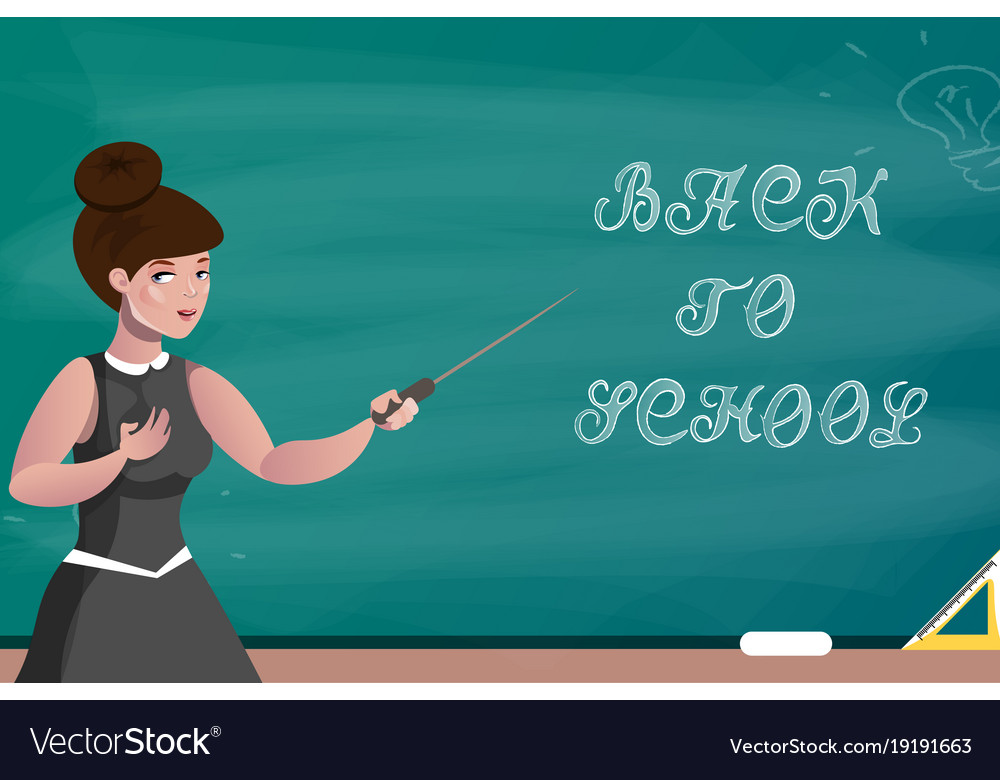 Teacher On The Background Of A School Board Vector Image