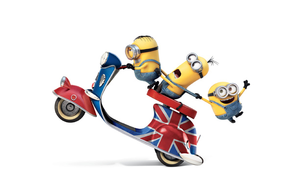 Characters Yellow White Background Scooter Wallpaper Photos