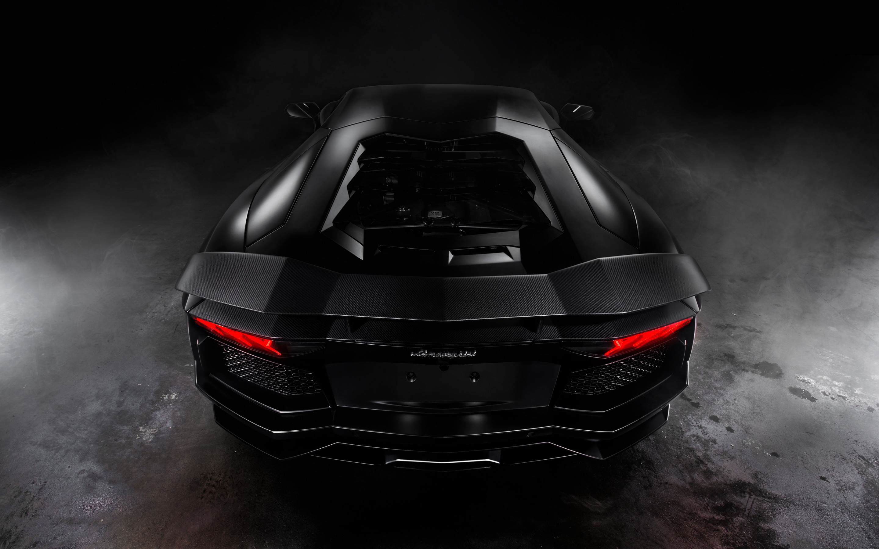 Lamborghini Aventador Matte Black HD Wallpaper