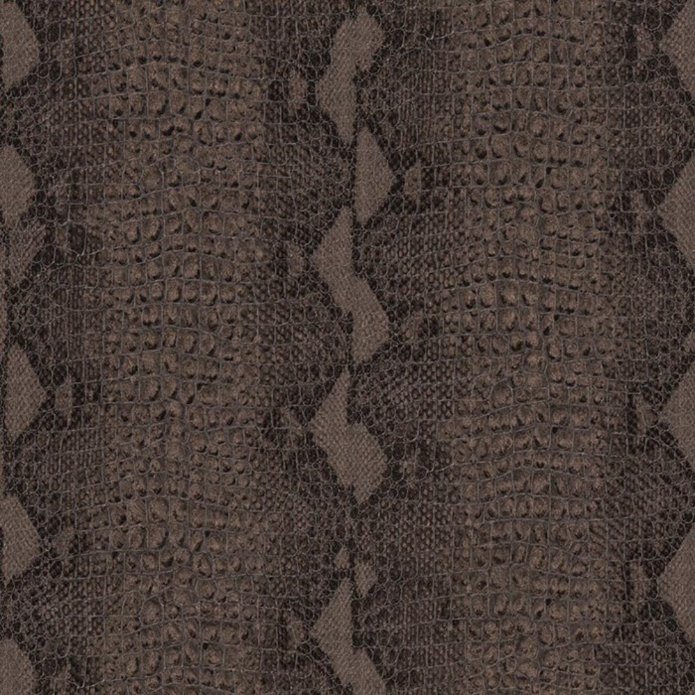 Brown Snake Skin Pattern Embossed Textured Metallic Wallpaper