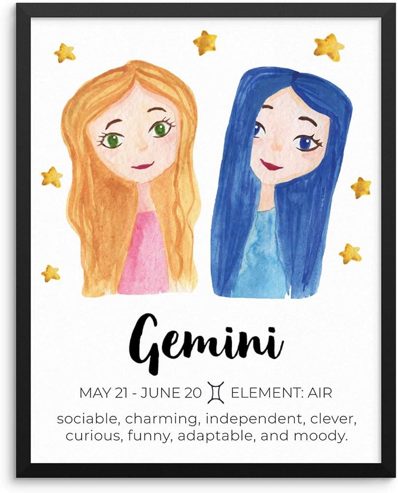Amazon Kids Gemini Zodiac Sign Art Print Children S Horoscope