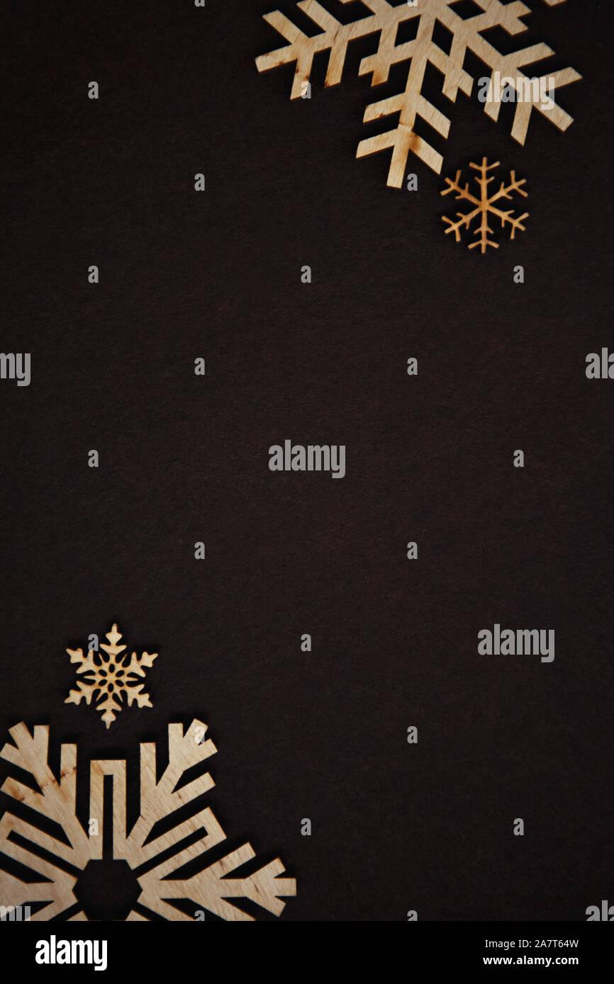 Happy New Year and Christmas Eve background in dark brown color