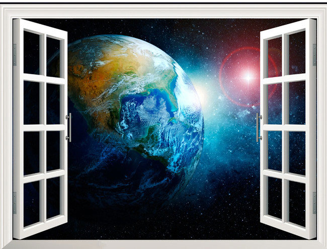 Earth From Outer Space Background Wallpaper Murals Living Room Bedroom