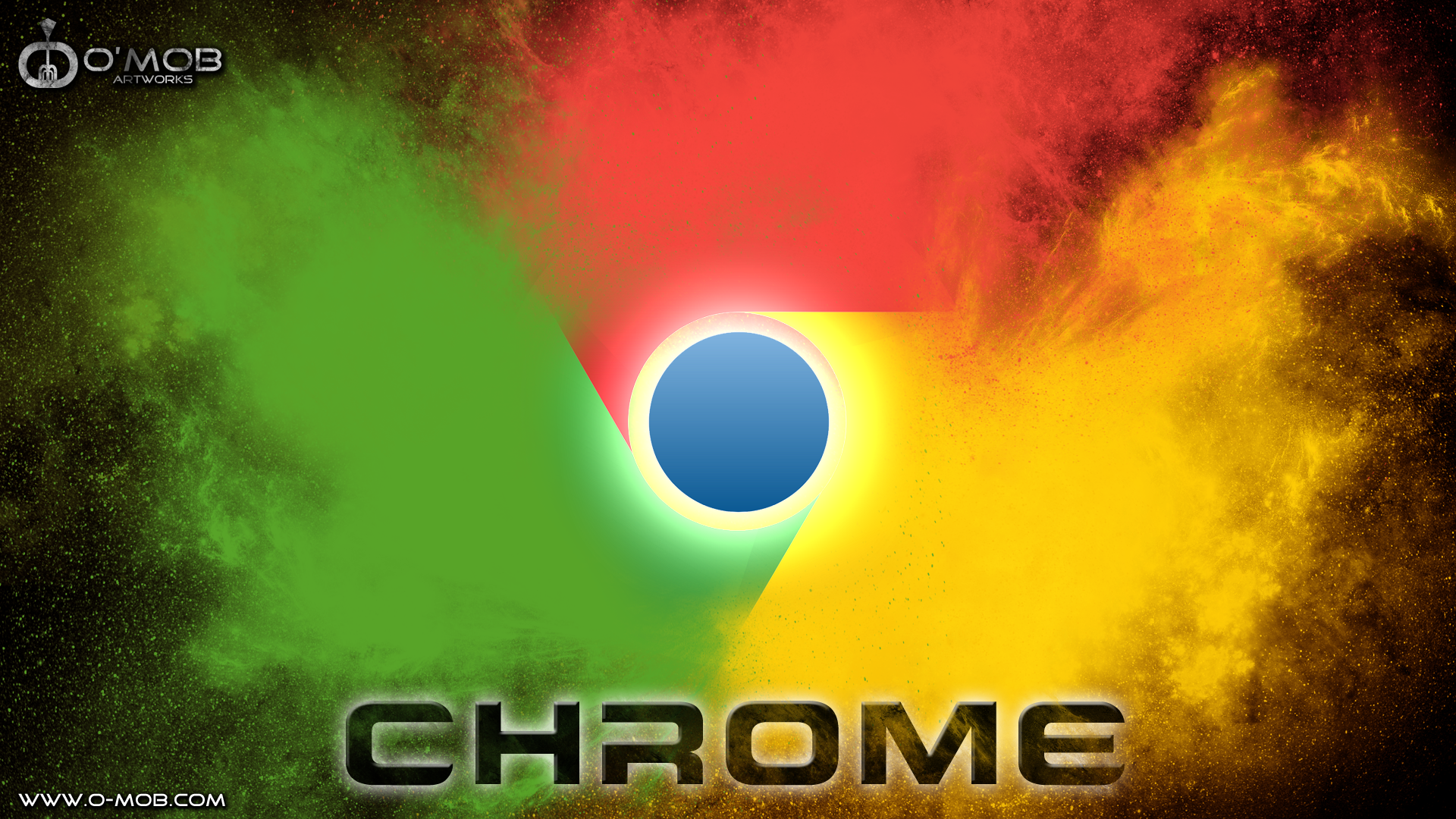 neon google chrome logo