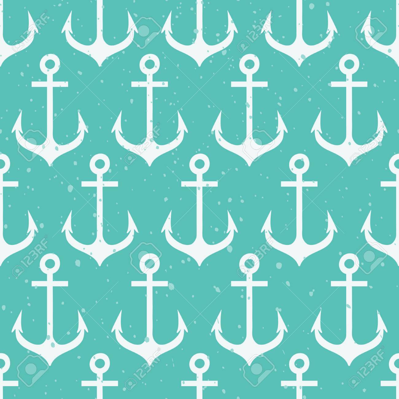 Seamless Pattern With Anchors Background In Marine Style Vector