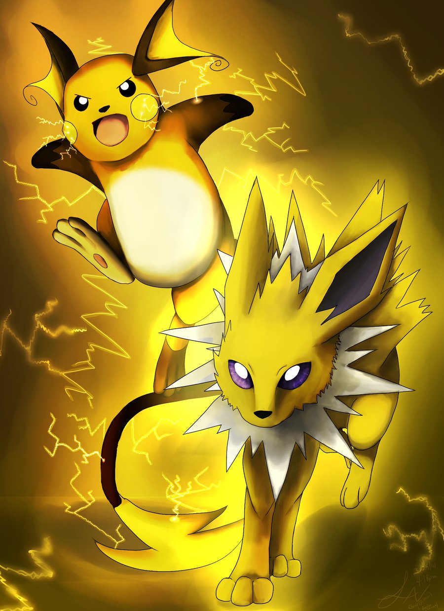 Pokemon Evelyn Raichu And Gene Jolteon By Tracing The