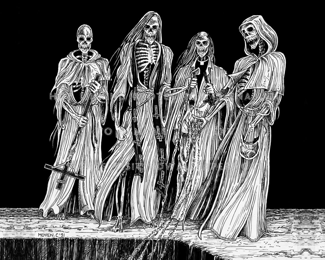 Beherit Skull Drawing Knife Evil Scary