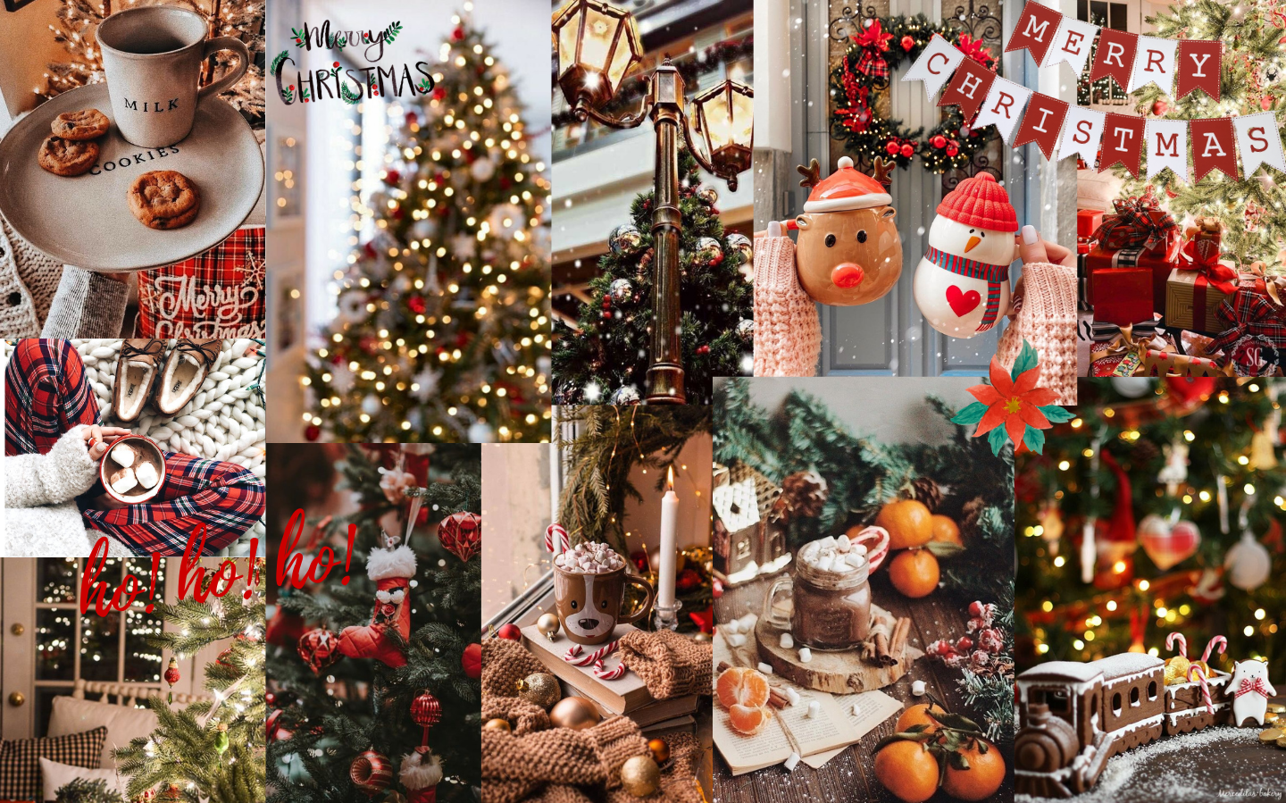 Christmas Desktop Wallpaper Collage Aesthetic