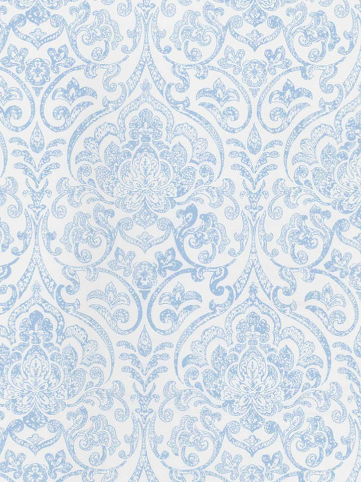 Soft Blue Boho Damask Wallpaper Traditional