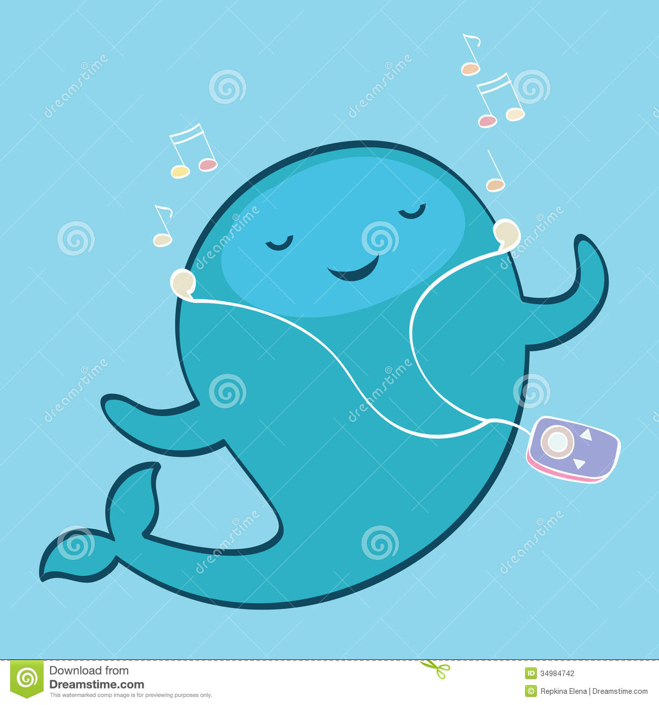 Cute Whale Wallpaper With Music Player