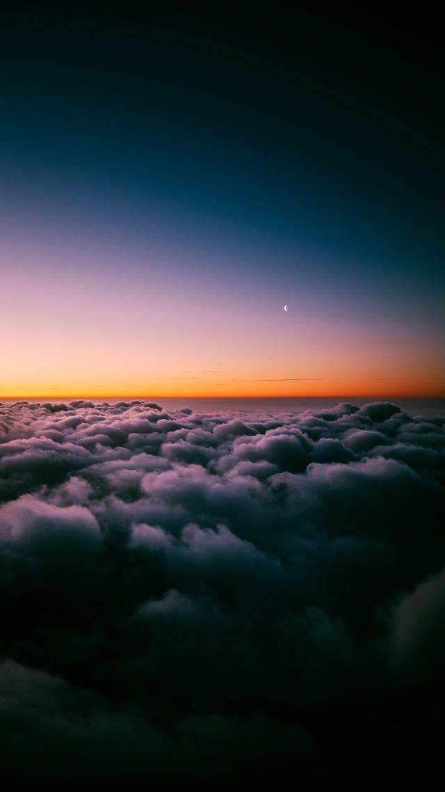 Sunset Horizon Above Clouds Wallpaper