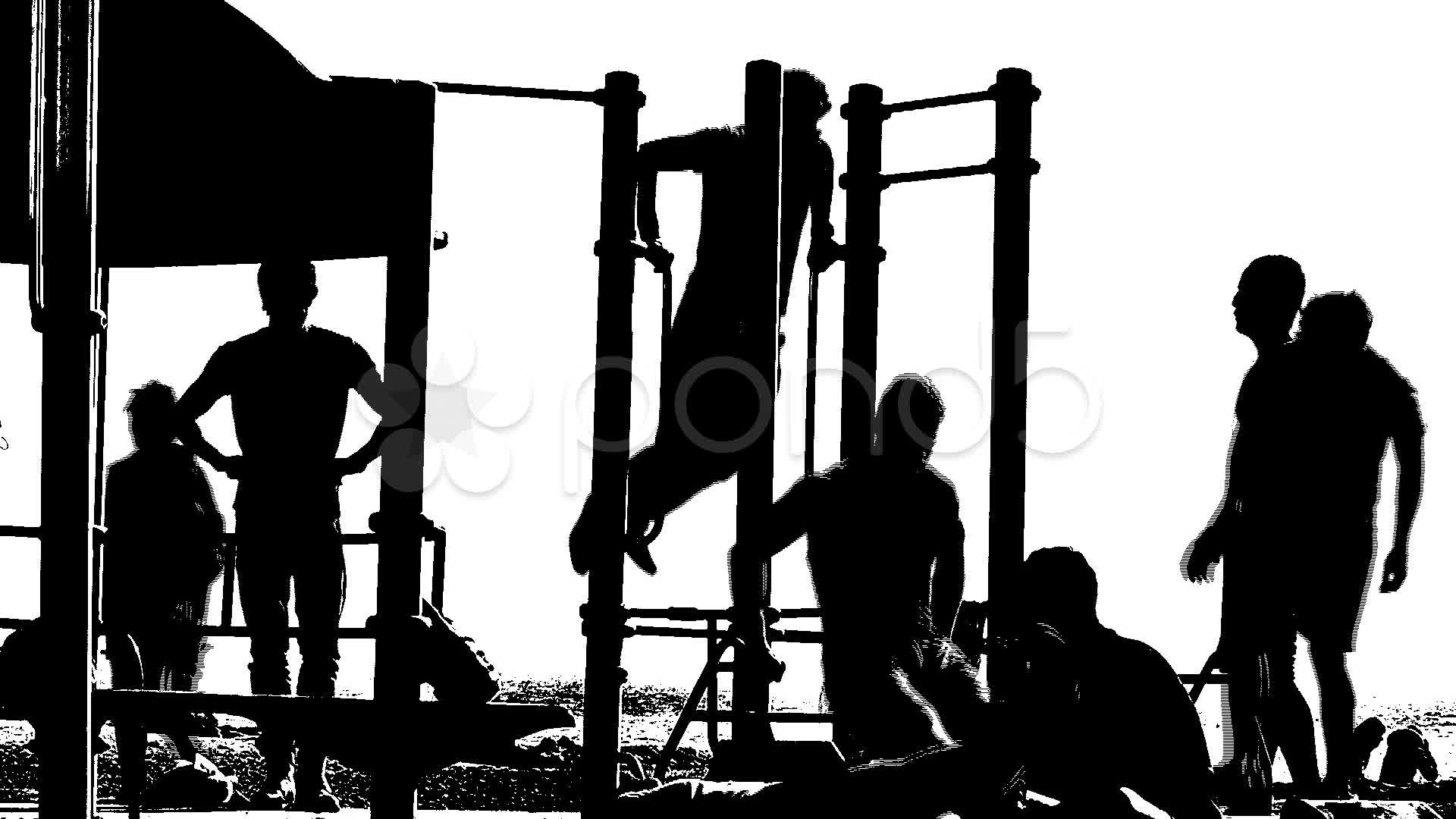 Beach Workout Silhouette Stock Video 20262215 HD Stock