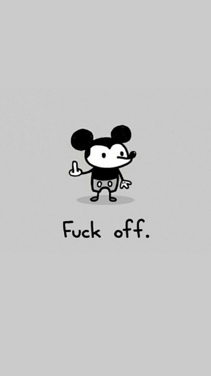 Fuck Off Mouse iPhone Wallpaper Awesome Middle Finger Art