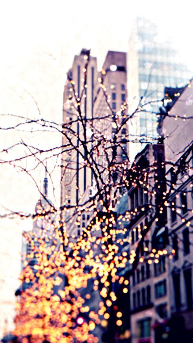 iPhone Wallpaper New York Christmas Lights