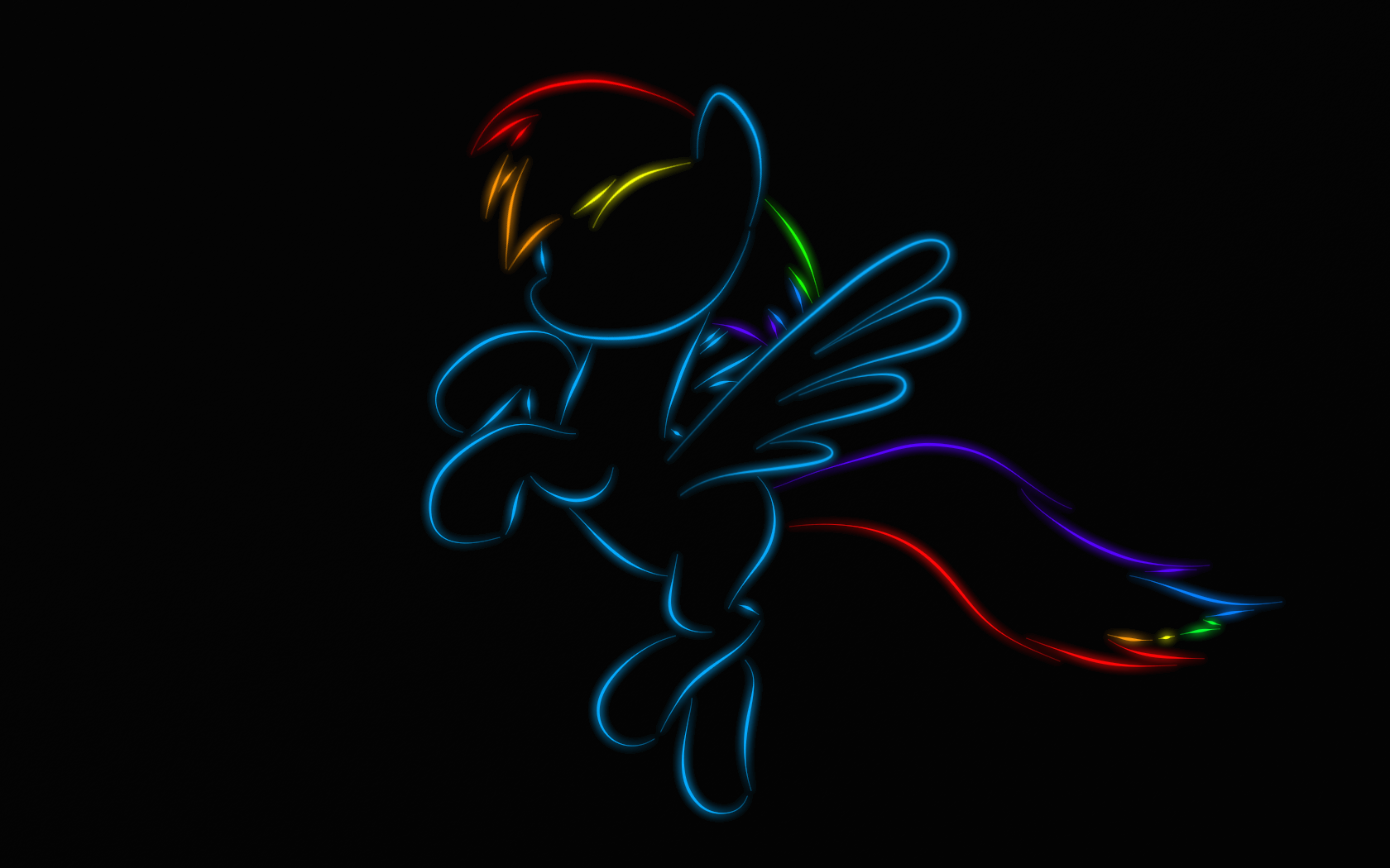 Rainbow Dash Neon By Wictimcz