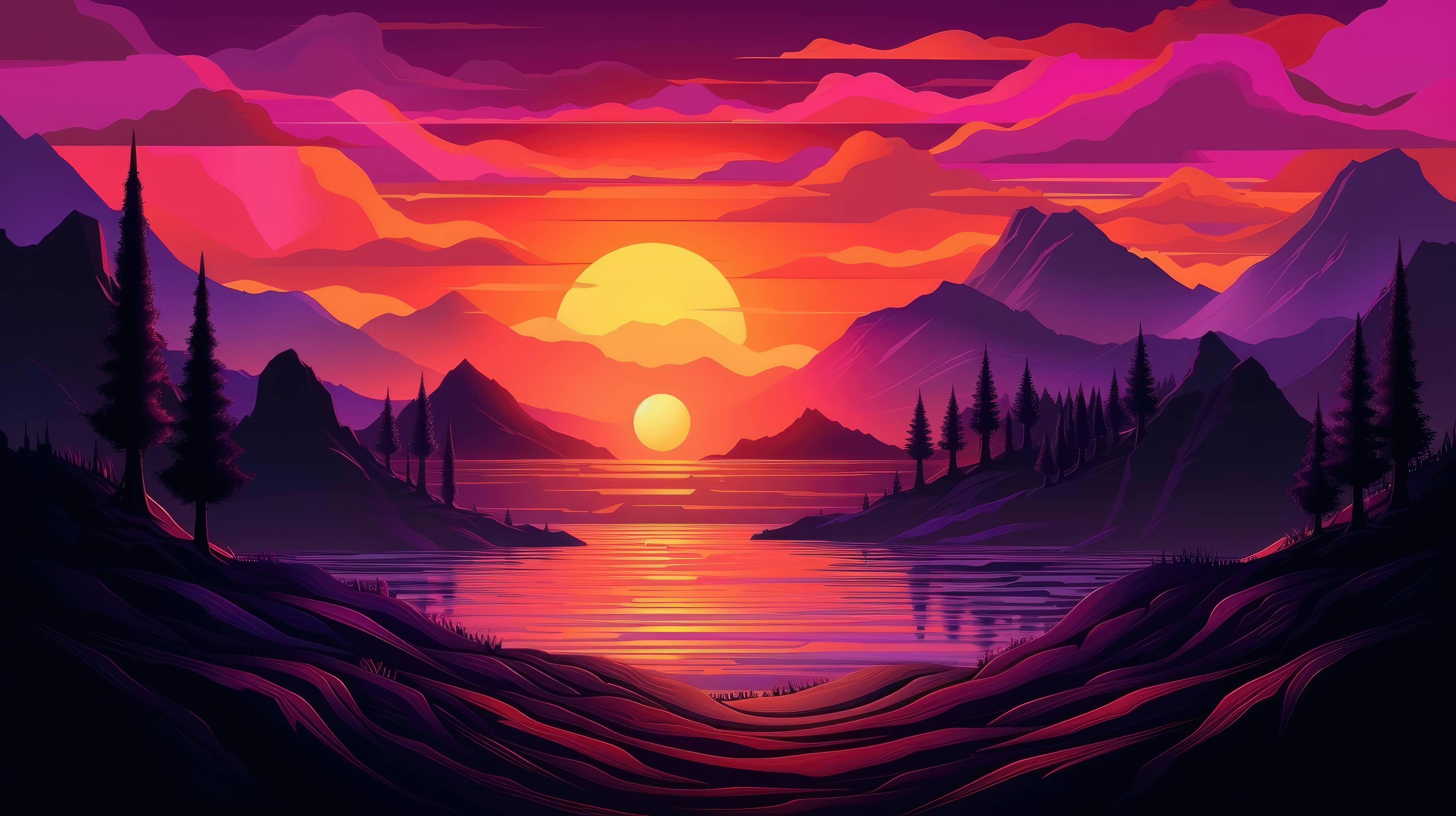 A Stunning Sunset HD Wallpaper 4k Background
