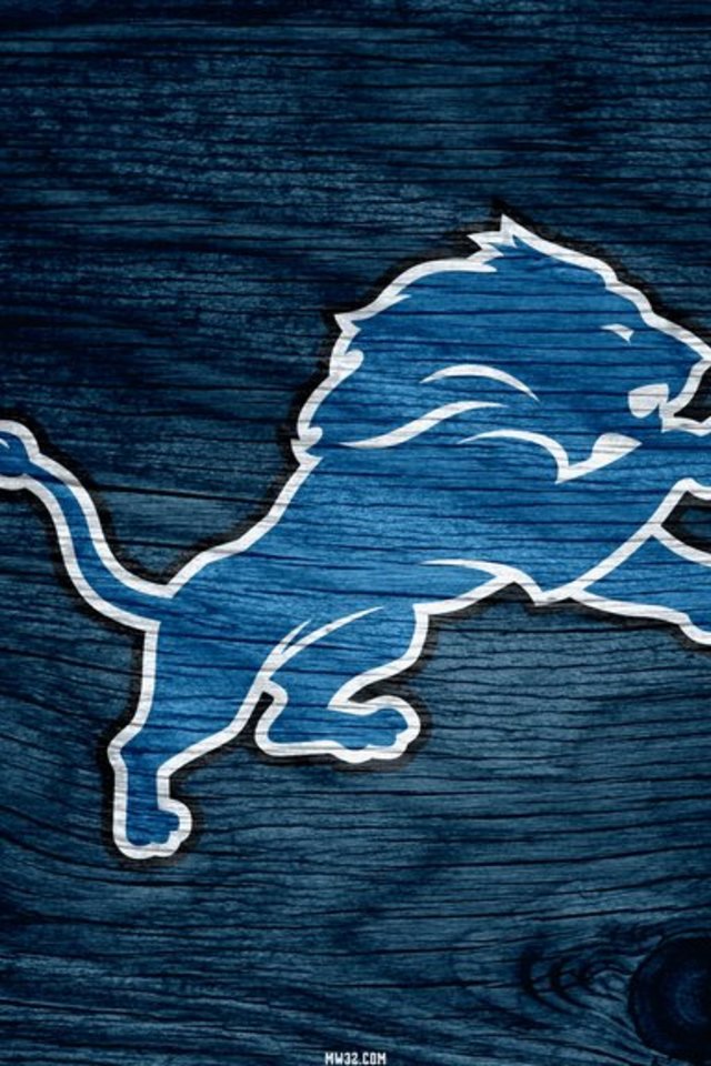 Detroit Lions Blue Weathered Wood Wallpaper For iPhone