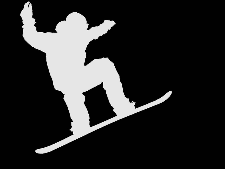 Black And White Sports Background Snowboarding Simple Sillhouette